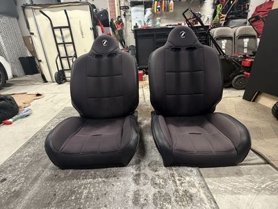 Corbeau Seats Black Cloth Racing Seats Pair with Harness Openings