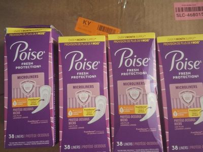 Poise Fresh Protection Microliners, Lightest Long, 38 Count - 4 Pack (Over 1 Month Supply)