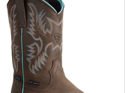 Ariat Women's Krista Steel Toe Waterproof Western Work Boots Size 10 C