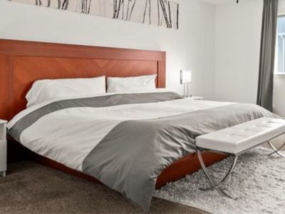Modern platform king bed frame