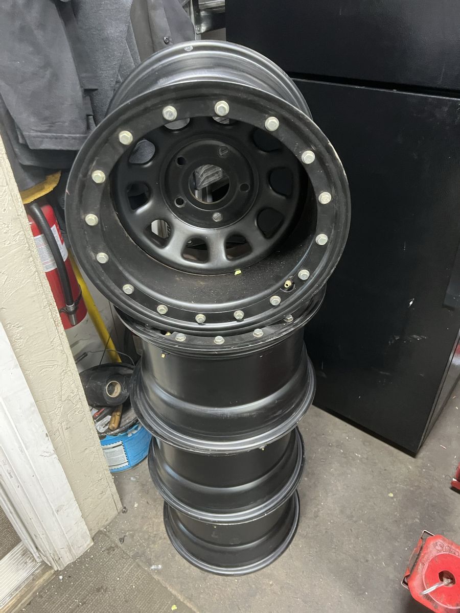 JEEP WRANGLER 4 BLACK SIMULATED BEADLOCK WHEELS