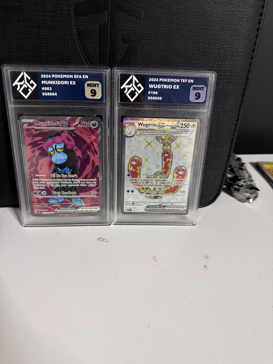 Graded KCG 9 Pokémon Cards: Munkidori ex & Wugtrio ex