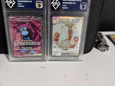 Graded KCG 9 Pokémon Cards: Munkidori ex & Wugtrio ex