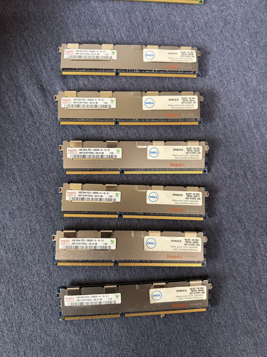 24 GB (6x4GB) DDR3 RDIMM ECC RAM