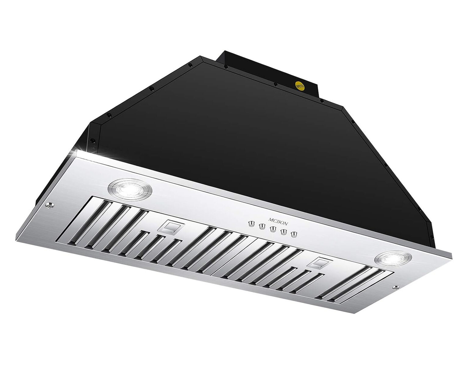 MCBON 30" Range Hood Insert, 600 CFM, Ducted/Ductless, Black Stainless