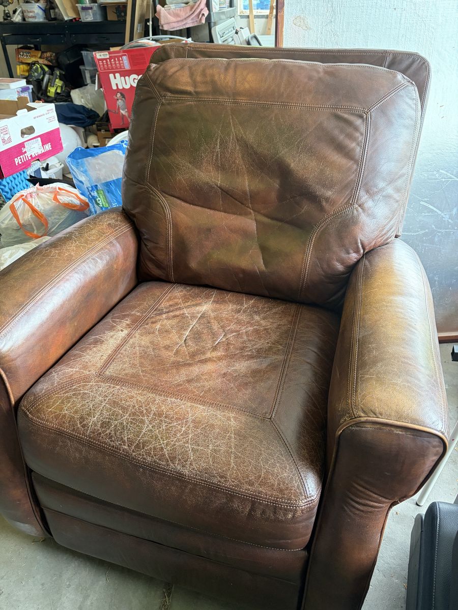 Leather recliner