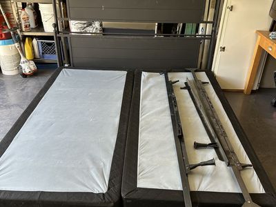 King Size Bed Frame w/ Headboard, Footboard & Split Box Springs