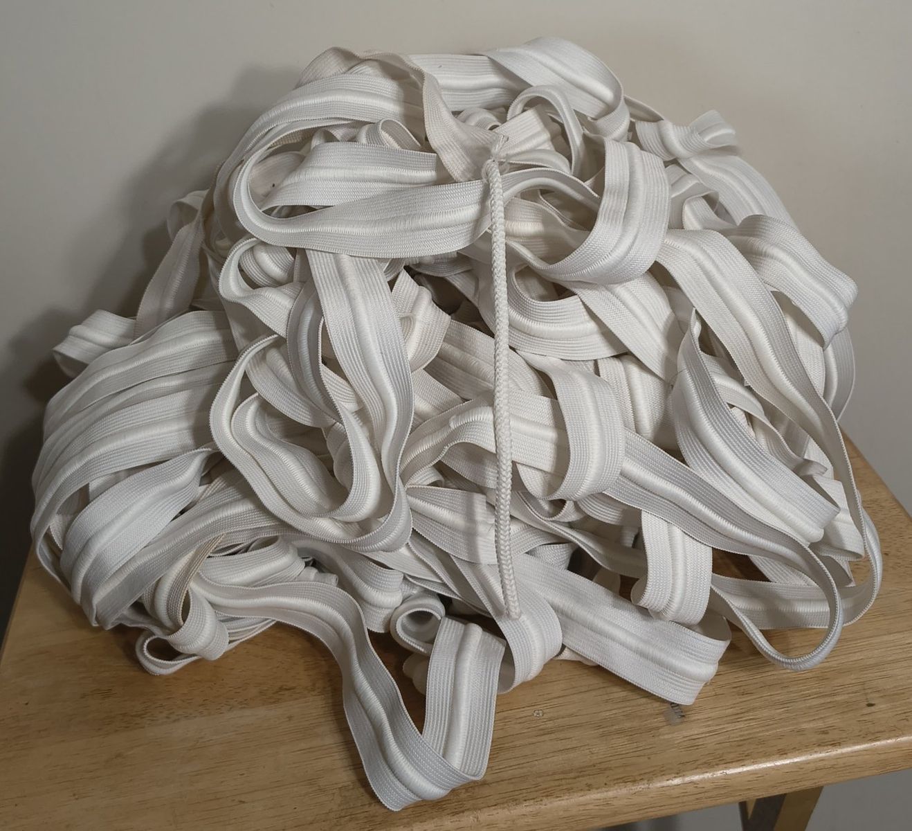 Bulk White Elastic Band 1" Wide with drawstring - Perfect for Sewing, Crafts, Apparel