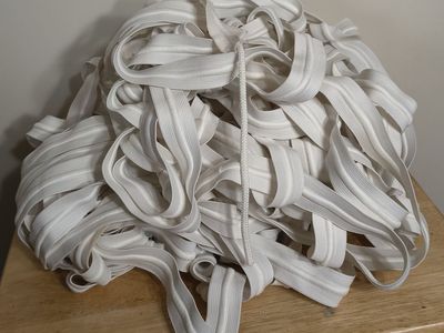 Bulk White Elastic Band 1" Wide with drawstring - Perfect for Sewing, Crafts, Apparel