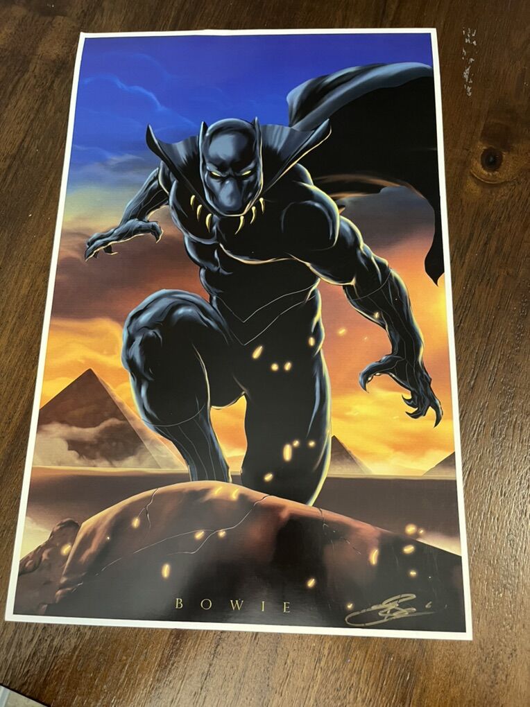 Black Panther Print Signed By Artist