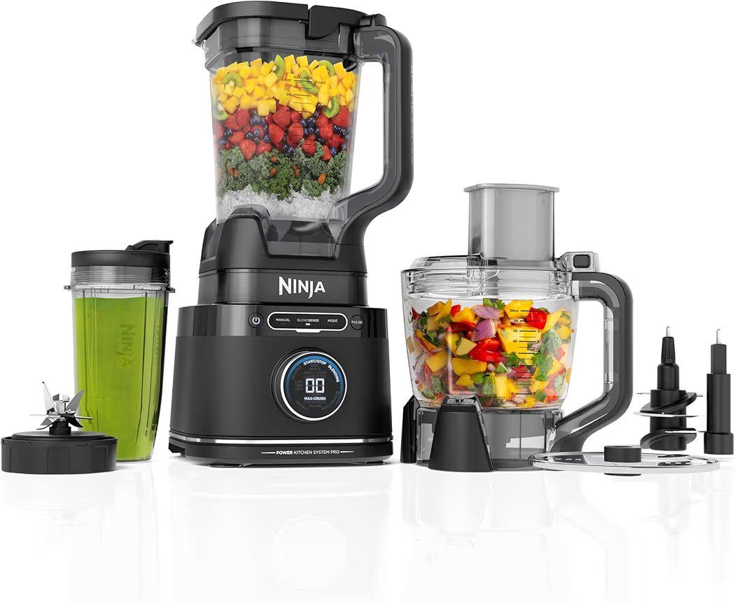 Ninja Deluxe Kitchen System: 3-in-1 Blender & Food Processor, 1800-Watt, 88oz Pitcher, 24oz Cup