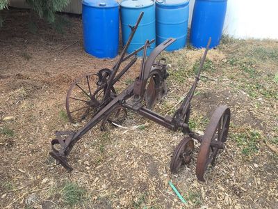 Antique Steel-wheeled Plow, Yard Decor