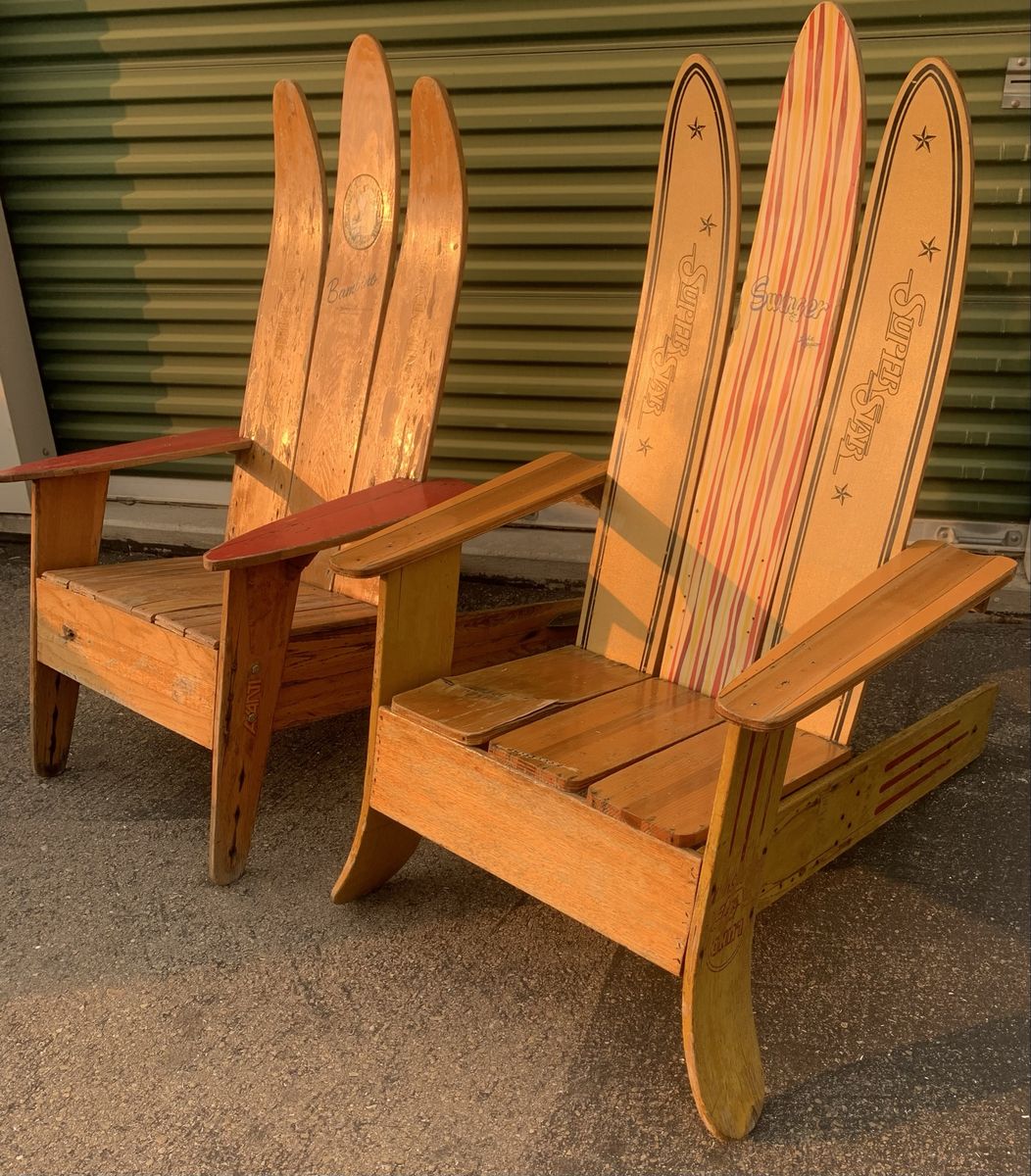 Rare Authentic Vintage Water-Ski Chairs - Cypress Gardens & Lund (Set of 2)