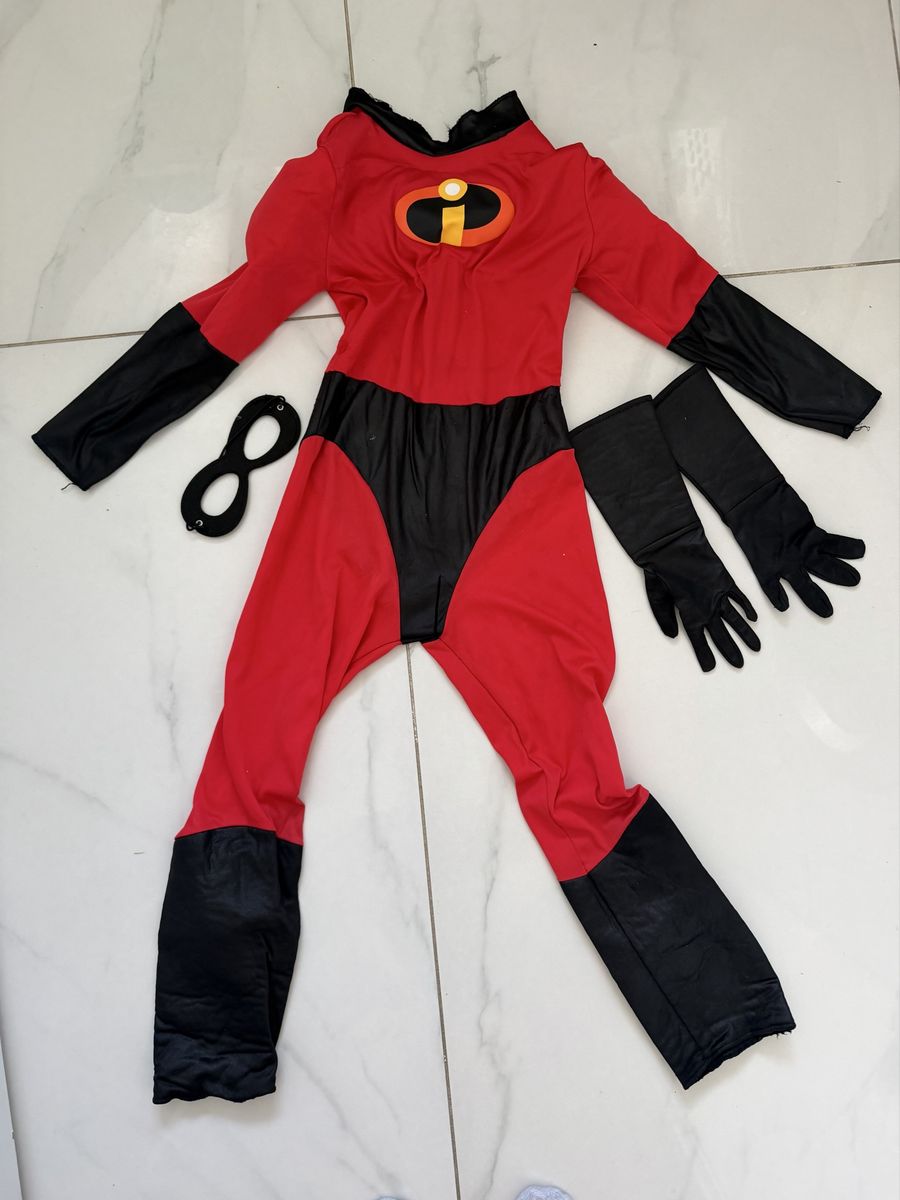 The Incredibles Superhero Costume Jumpsuit with Eye Mask and Gloves