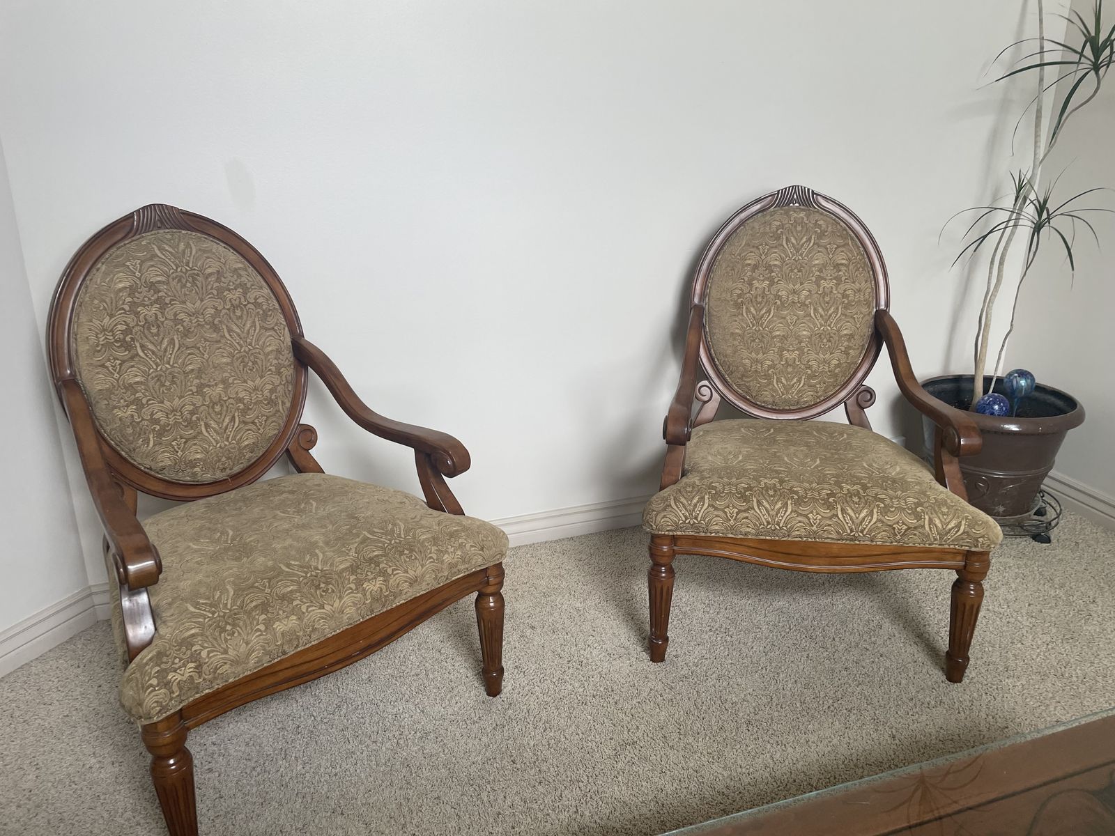 Two formal chairs