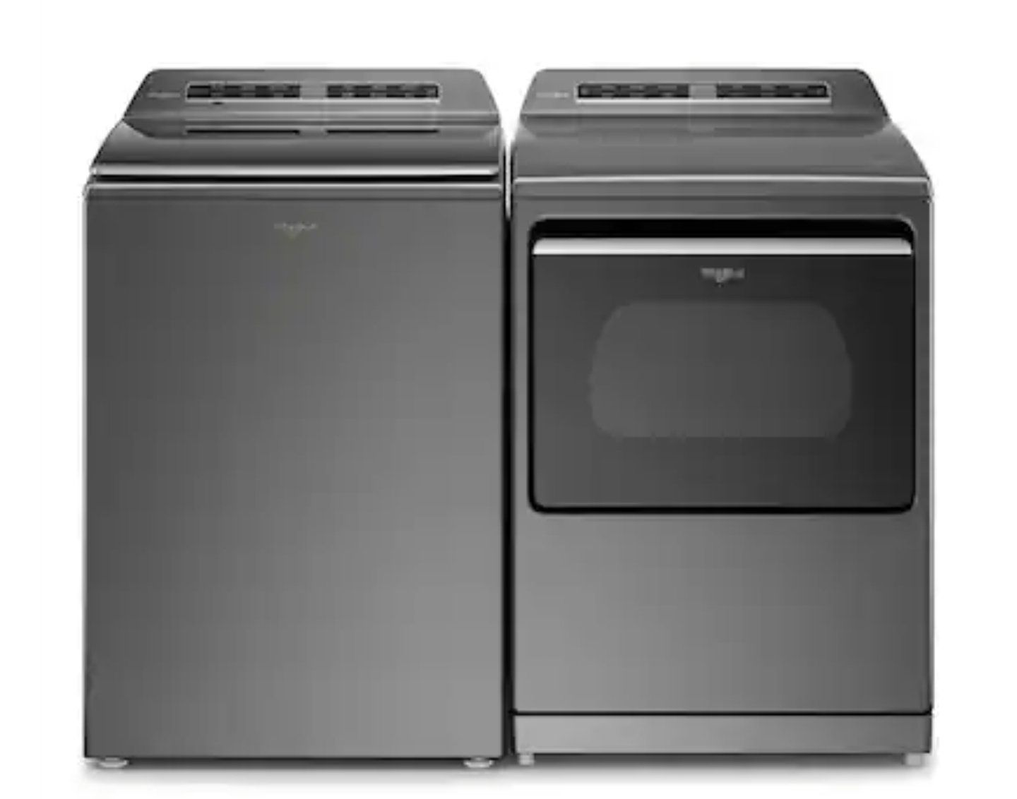 Whirlpool Washer & Dryer Set - Top Load Washer, Front Load Dryer - Grey, Excellent Condition