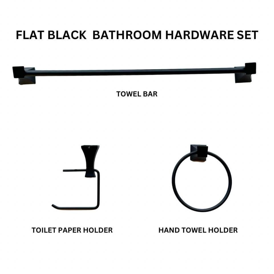 Flat Black Bathroom Hardware Set