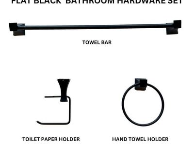 Flat Black Bathroom Hardware Set