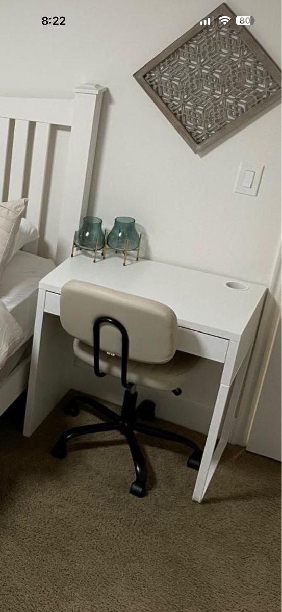 White Desk + Chair Set - Clean, Modern, like New