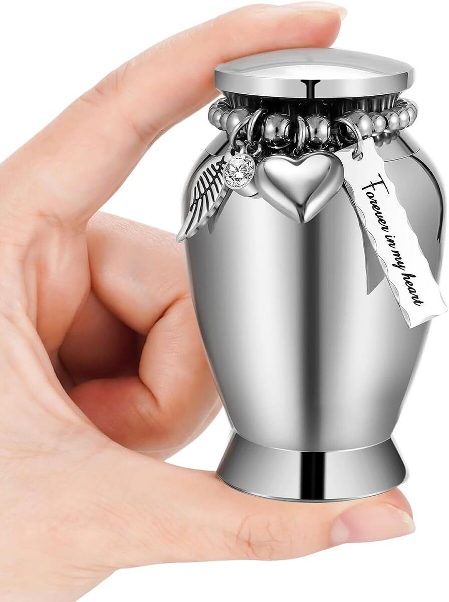 Urns for Loss of Loved One Stainless Steel Keepsake Urn for Ashes Compact Memorial Container
