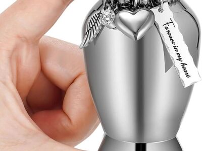 Urns for Loss of Loved One Stainless Steel Keepsake Urn for Ashes Compact Memorial Container