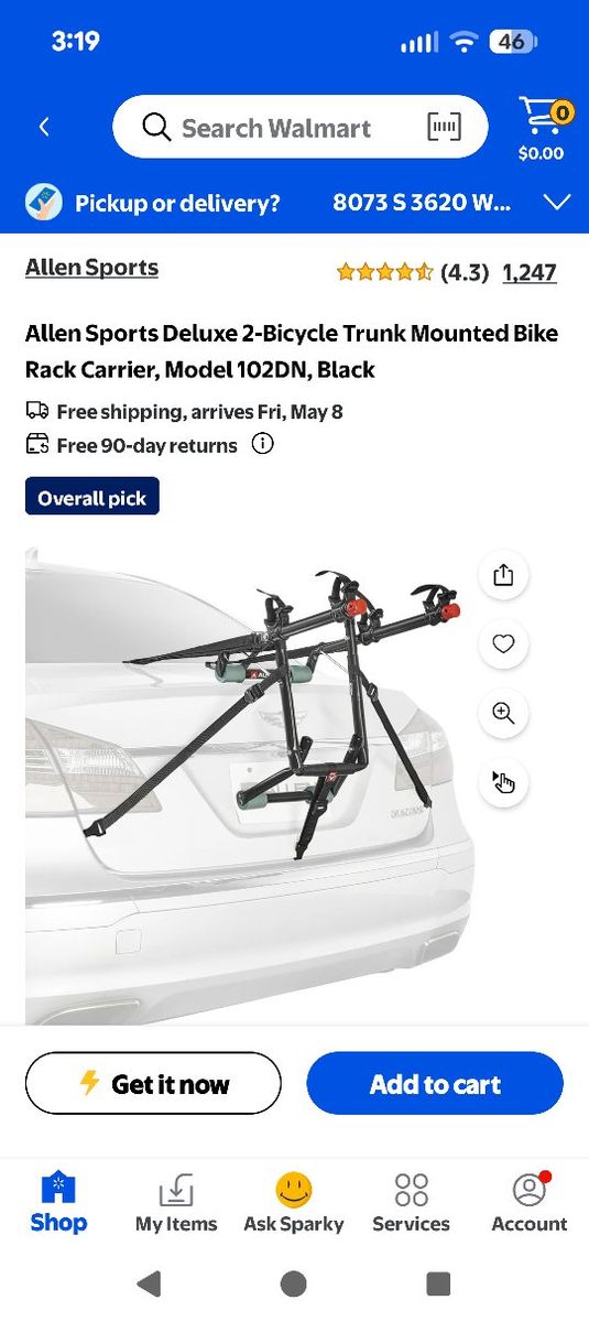 trunk/hatchback bike carrier