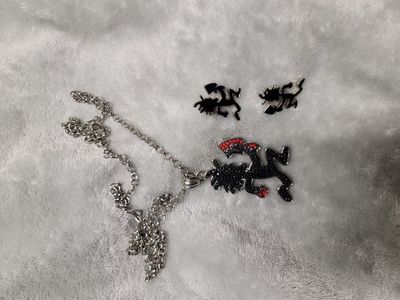 necklace and earrings