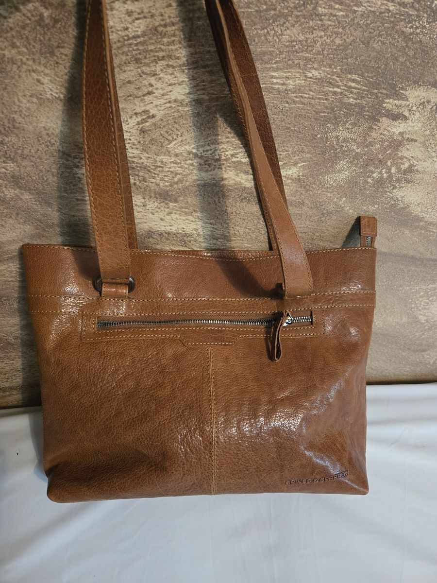 Spikes & Sparrow Brown Genuine Leather Shoulder Tote Bag