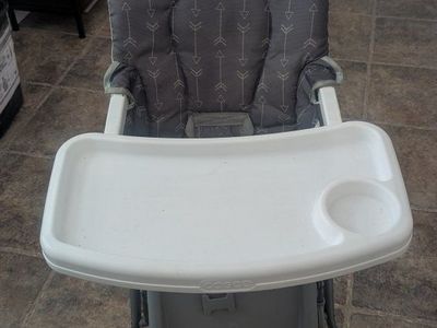 Cosco Simple Fold High Chair - Space Explorer Grey, Compact Folding, Adjustable Tray