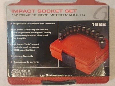 Sunex Tools 1/4" Drive 12 Pc Metric 6 Pt Magnetic Socket Set