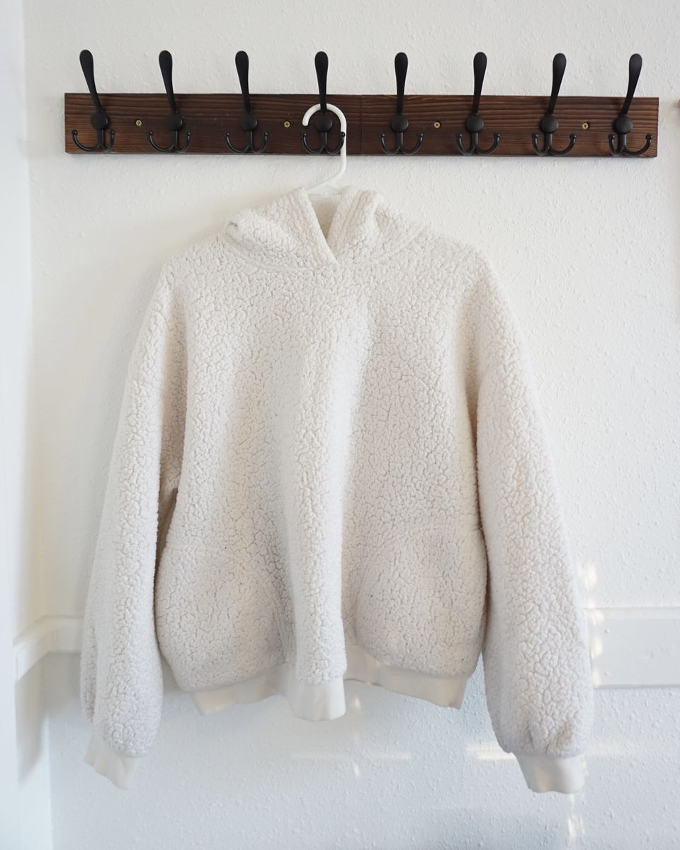 Cream Sherpa hoodie