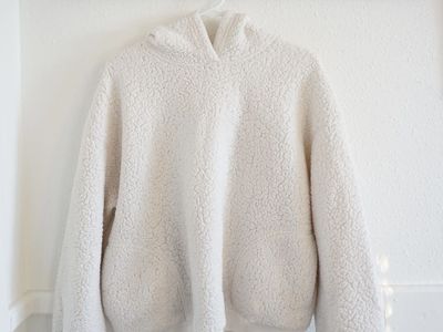 Cream Sherpa hoodie