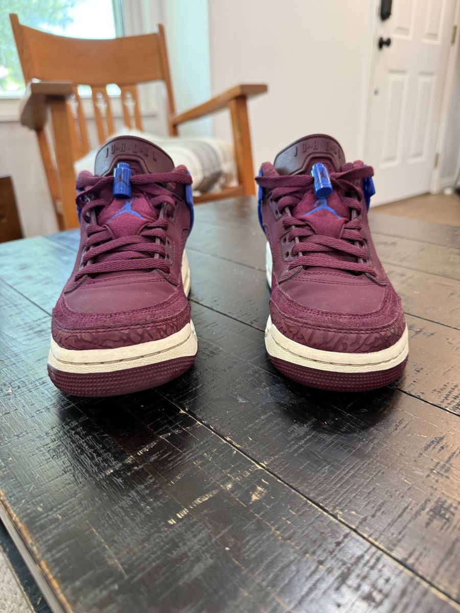 Nike Air Jordan Spizike Low Burgundy Blue Sneakers - Size 5.5