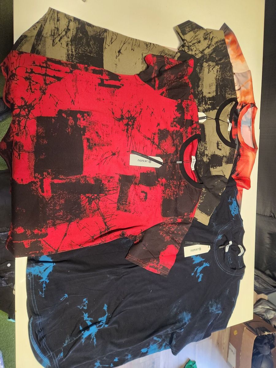 Men’s Tie-Dye Graphic Tee Bundle – S, M, L, XL – 5 Shirts - $25