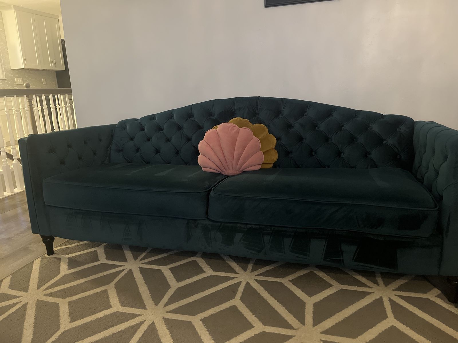 Retro Inspired Camelback Sofa