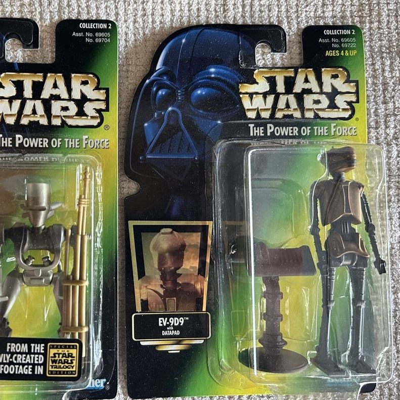 90’s Star Wars The Power of the Force EV-9D9 Droid w/Datapad Action Figure - Kenner (1997) Green Card.