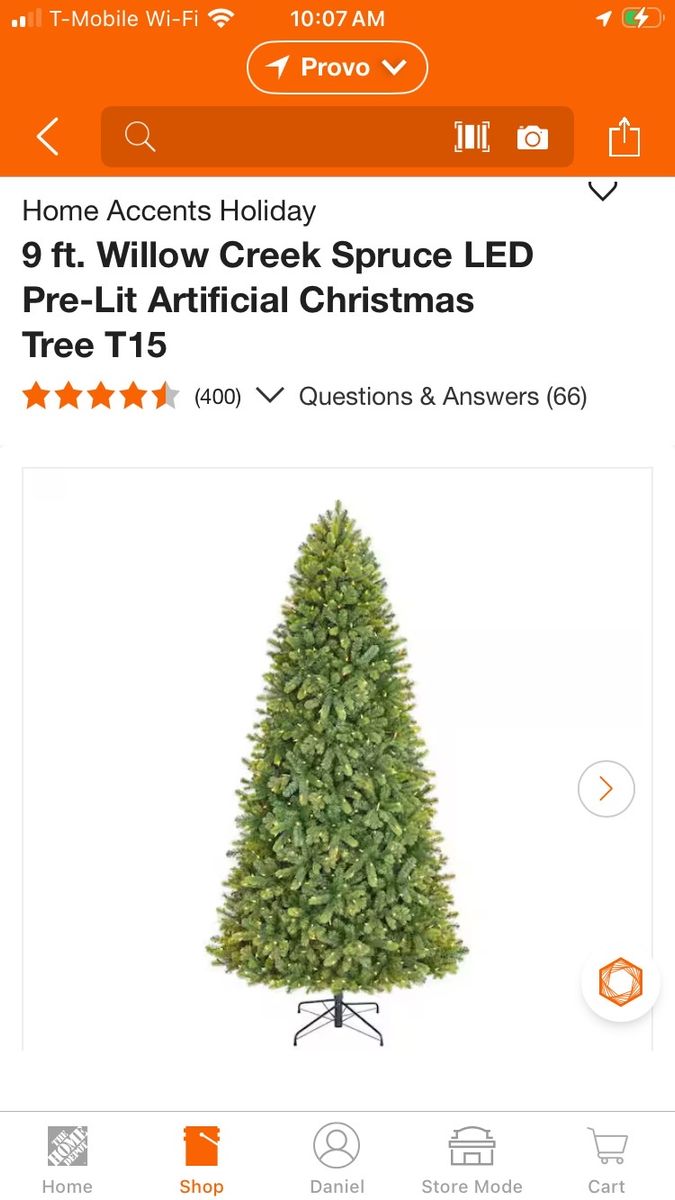 Home Accents Holiday 9 ft. Willow Creek Spruce LED Pre-Lit Artificial Christmas Tree T15