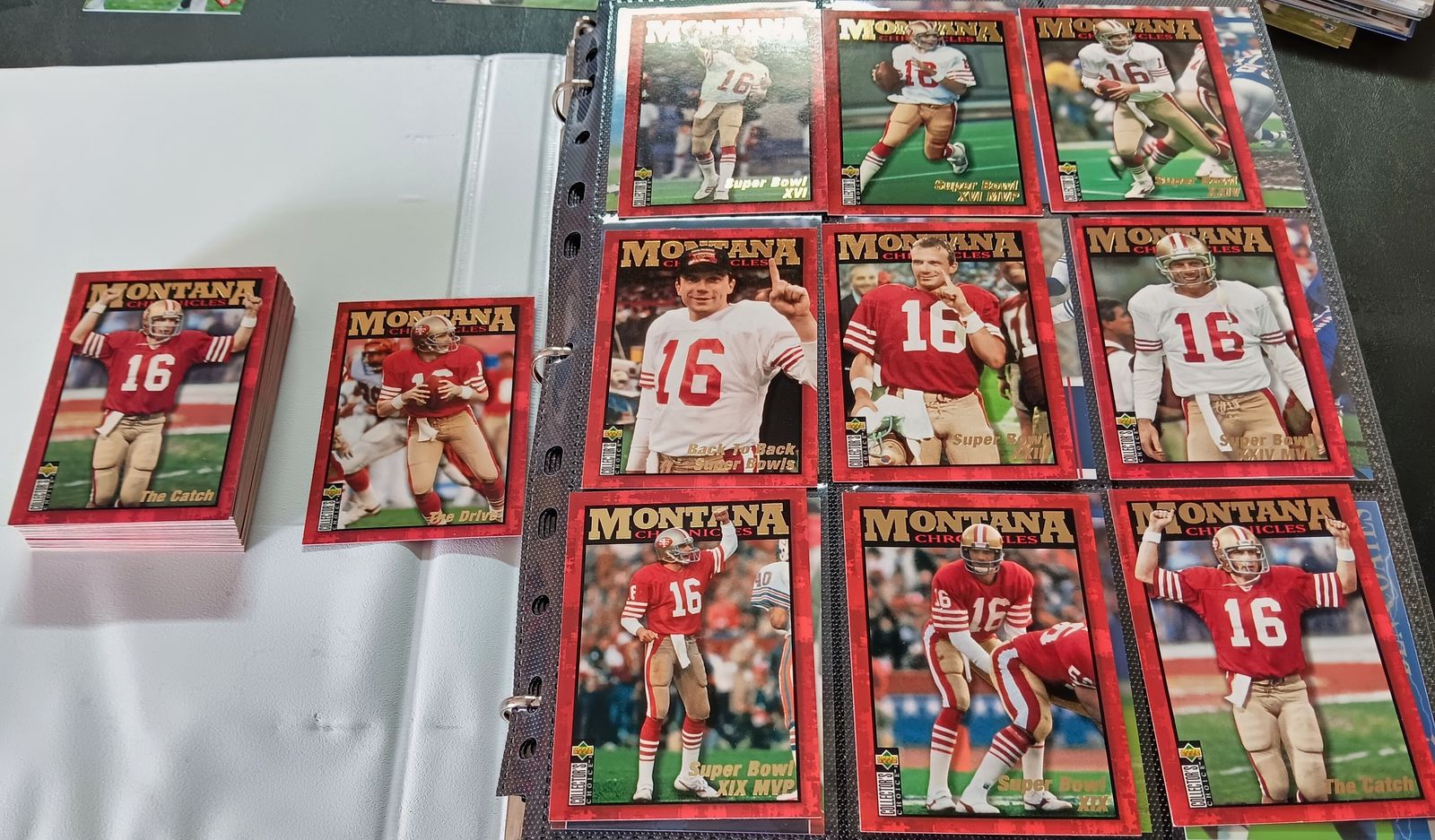 Joe Montana 1995 Upper Deck Collector's Choice Chronicles Football Card Sets - Six (6) Complete Sets