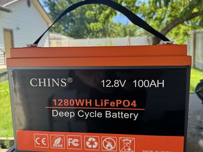 CHINS 12.8V 100Ah LiFePO4 Deep Cycle Battery – 1280Wh – New, Never Used