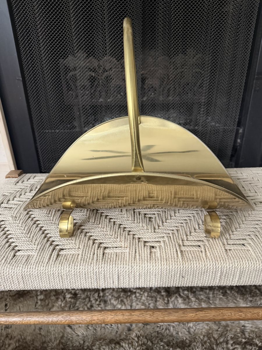 Vintage Brass Fireplace Log Holder