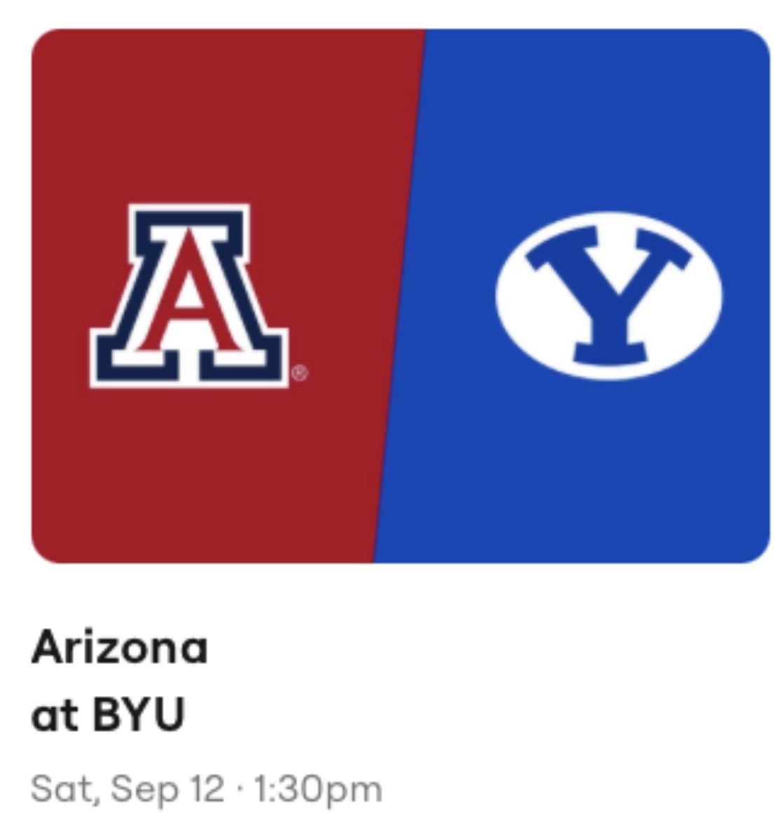2 - Arizona at BYU Tickets - Sat, Sep 12 at 1:30 PM LaVell Edwards Stadium