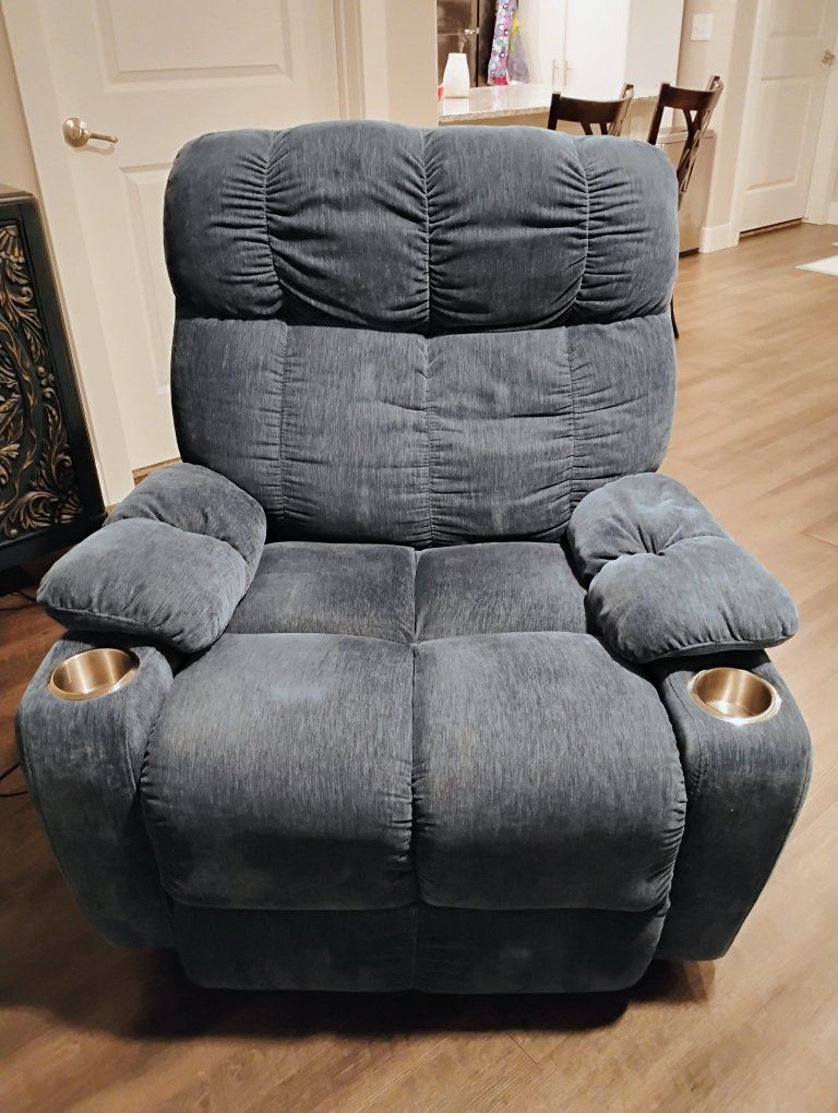 NestingCloud Power Lift Recliner – Heat & Massage Blue Chenille $250 OBO