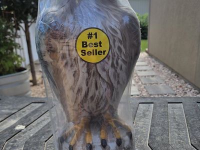 Bird-B-Gone Hawk Decoy - "Nature's Enemy of Birds & Rodents" Pest Control Deterrent - New