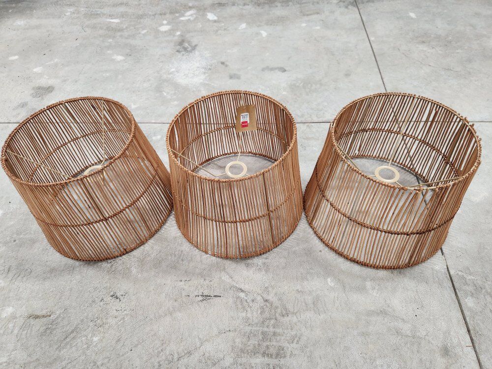 3 bamboo light lamp shades