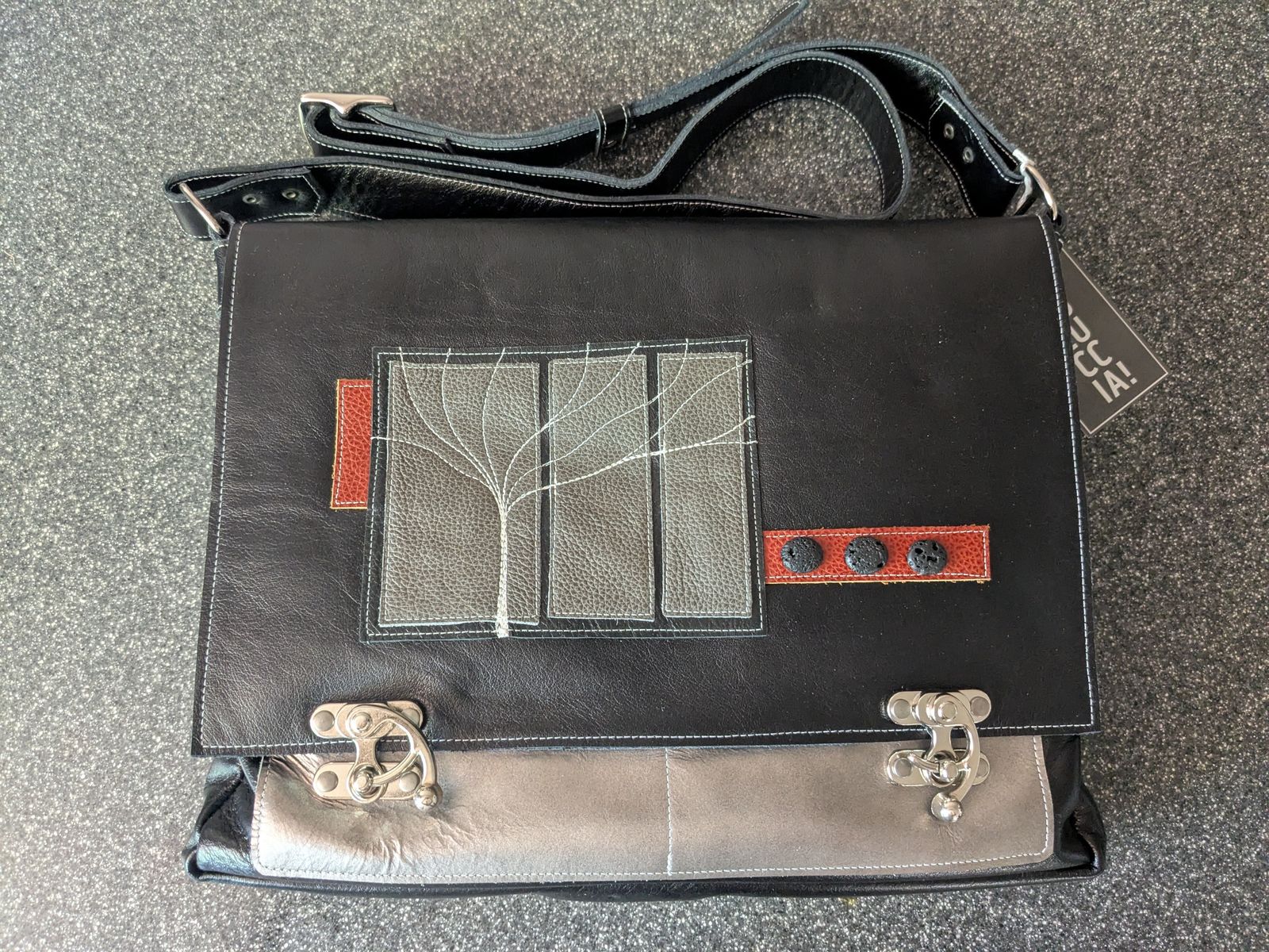 Handmade leather crossbody bag