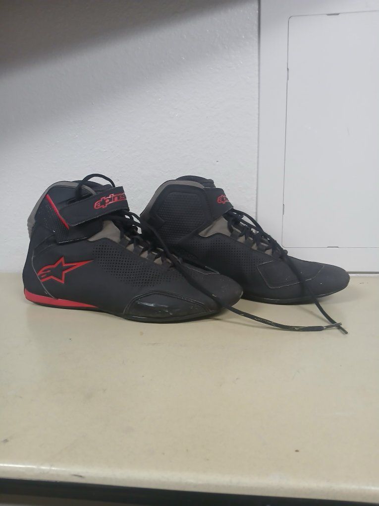 Alpinestars Sektor Vented Motorcycle Riding Shoes, Black/Gray/Red, US Men's 11.5 / EU 45