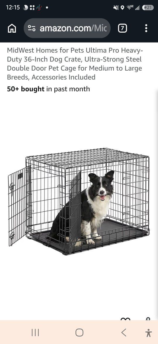 All 3 for $75 or $30/ea  MidWest Homes for Pets Ultima Pro Heavy-Duty  Dog Crate,, Black Steel collapsable