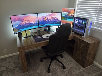 Tribedesign 70.9" Executive Desk with File Cabinet & Shelves (Rustic Brown)