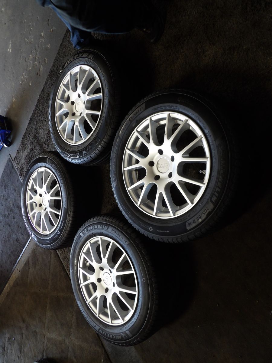 SET OF USED MB WHEELS 16" INCH 5X114= 5X4.5 AND TIRES 205/65R16