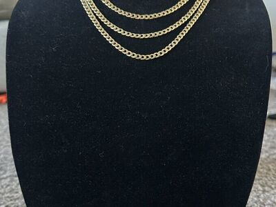 Gold Plated 925 Curb Chains 18-24 Inch